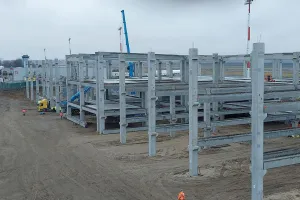 The construction work was carried out in winter.