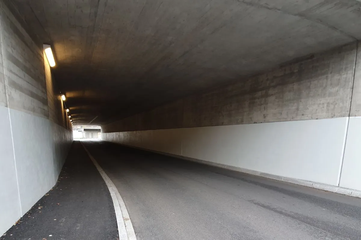 View of the finish-coated tunnel