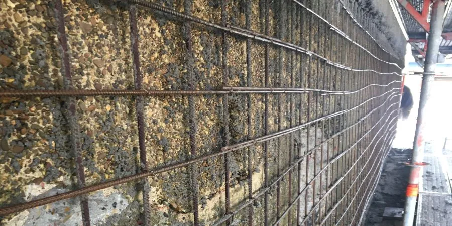 The initial state of the bridge pier