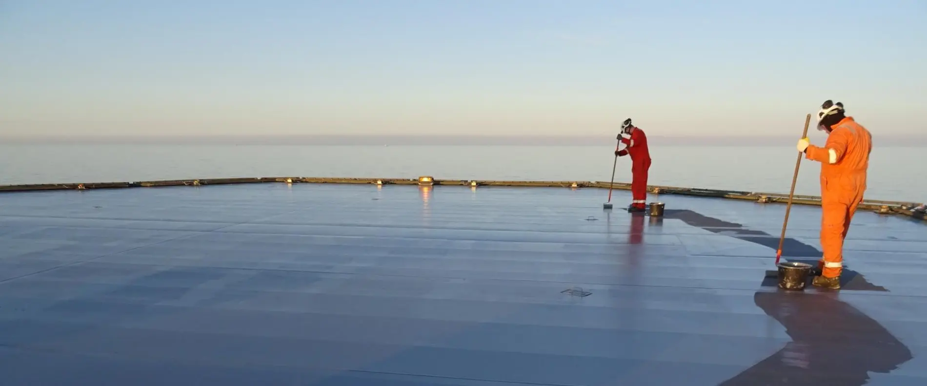 View of the coating process