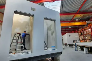 The precast concrete switchgear substations have been protected with waterproofing and surface protection products of MC. 